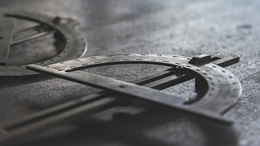 grayscale photo of measuring equipment